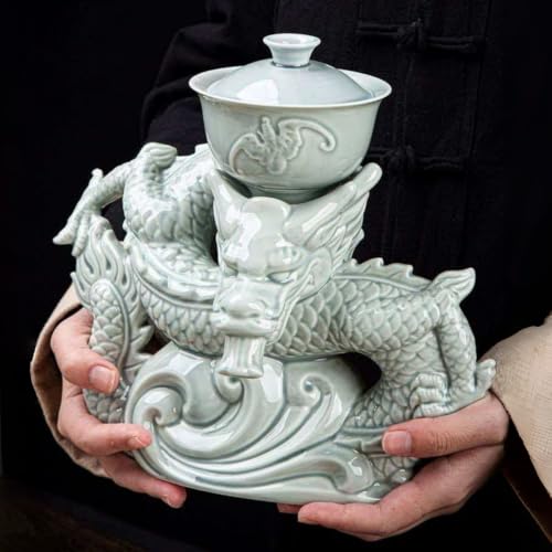 Celadon Dragon Ceramic Gongfu Tea Set with 6 Tea Cups