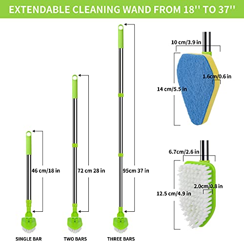Extendable Scrub Cleaning Brush with Long Handle 35''