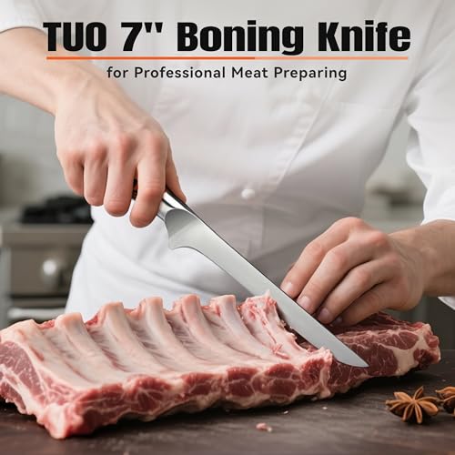 Boning Knife 7 inch Sharp Fillet Knife for Trimming Meat with Bones