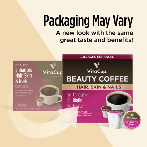 Beauty Collagen Medium Dark Roast Coffee Pods (32 Count)