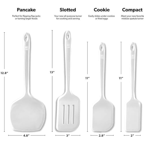 DI ORO Silicone Turner Spatula Set (4 Count)