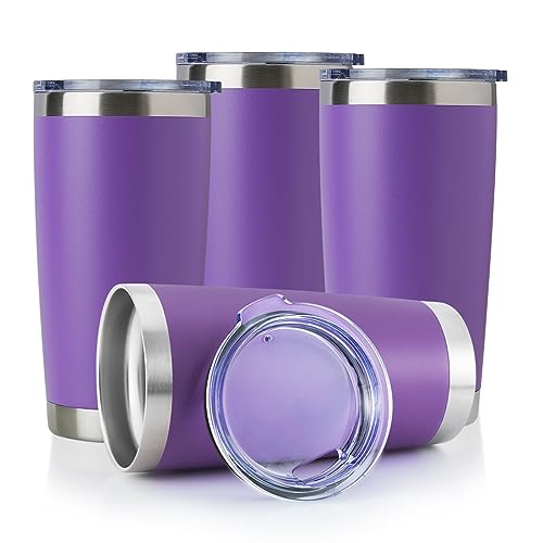 20oz Stainless Steel Tumbler Bulk with Lid (4 Count)