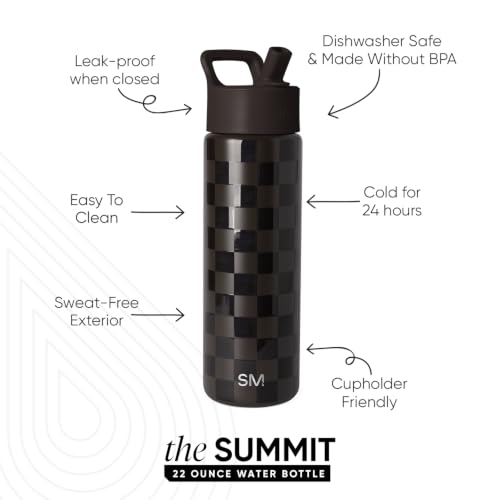 Insulated Water Bottle with Straw