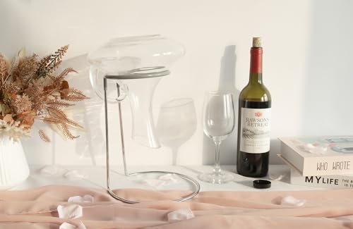 Wine Decanter Drying Stand with Rubber Coated Top to Prevent Scratches