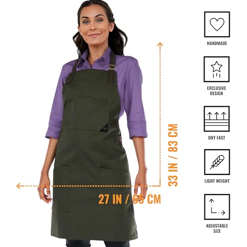 Chef Apron Professional Green Twill