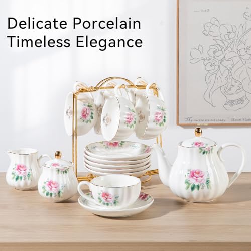 Sweejar Porcelain Tea Sets British Royal Series (22 Count)