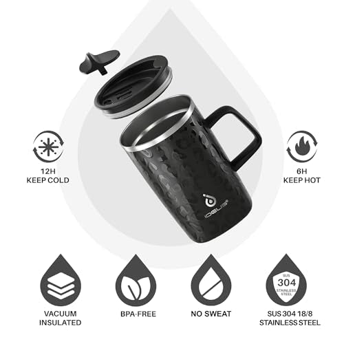 16 oz Insulated Coffee Mug with Lid and Handle
