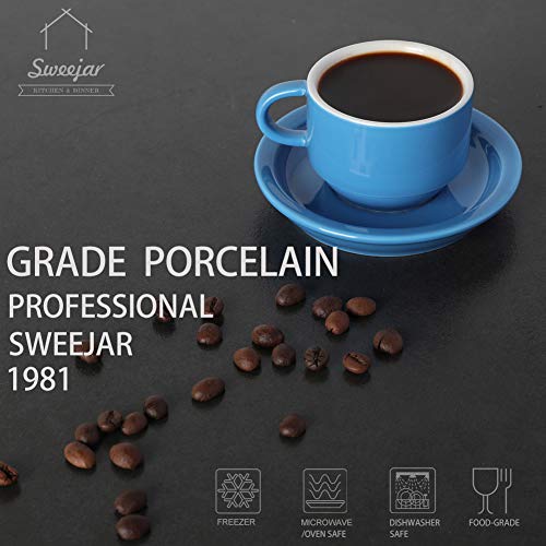 Sweejar Porcelain Espresso Cup & Saucer Set (6 Count)