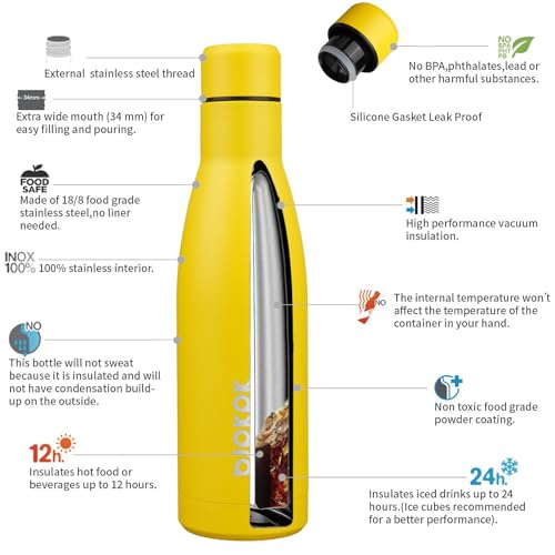 17oz Skinny Insulated Water Bottle