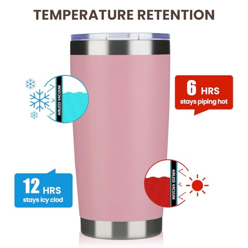 20oz Tumbler 4 Pack Double Wall Vacuum Insulated Travel Mug Bulk (4 Count)