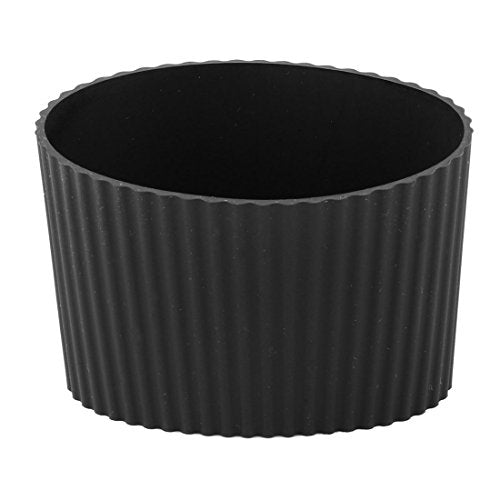 Silicone Nonslip Glass Bottle Mug Cup Sleeve Protector Cover Black
