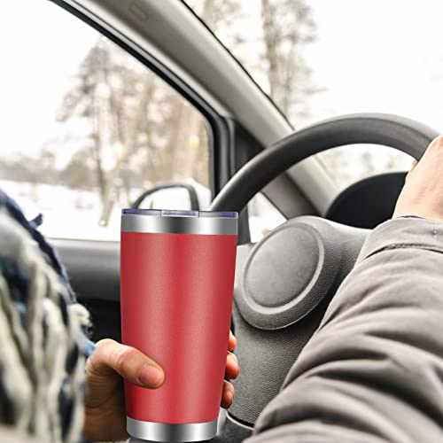 20oz Tumbler with Lid and Straw Stainless Steel Tumbler Cup Bulk Vacuum Insulated Double Wall Travel Coffee Mug Powder Coated Coffee Cup (6 Count)