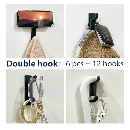 Wall Hooks for Coat and Towel (6 Count)