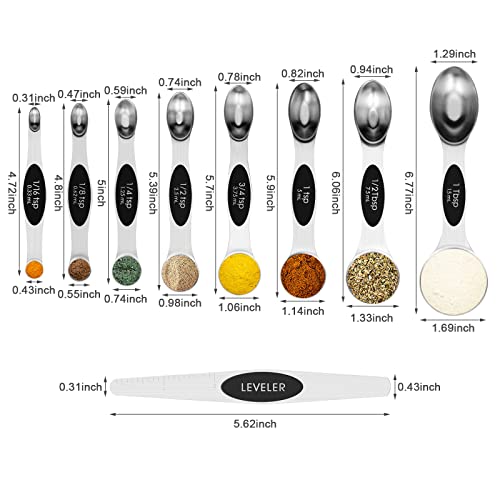 9 PCS Black Magnetic Measuring Spoons Set