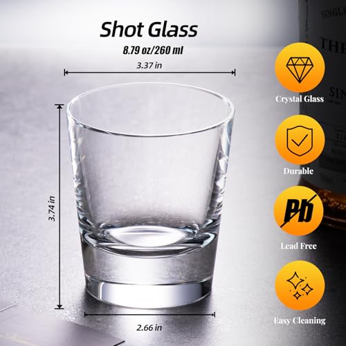 Crystal Whiskey Glasses Set of 2 Hand Blown Old Fashioned Glasses (2 Count)