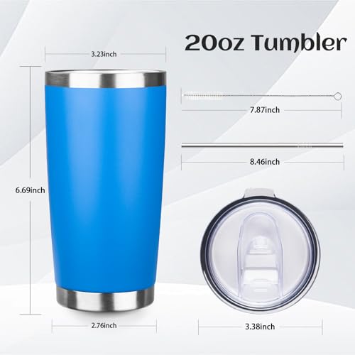 DIW 20oz Insulated Tumbler Travel Coffee Mug with Lid Straw