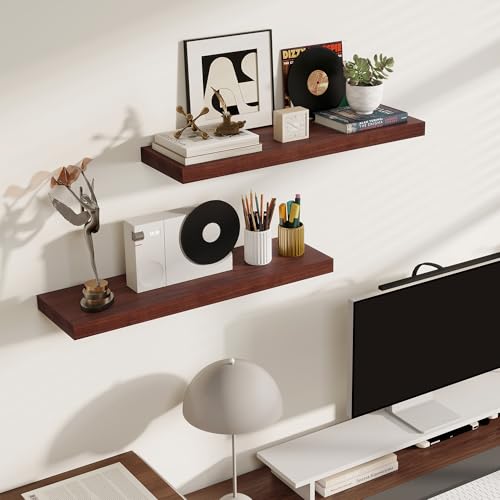 Rustic Floating Shelves for Home Decor (2 Count)