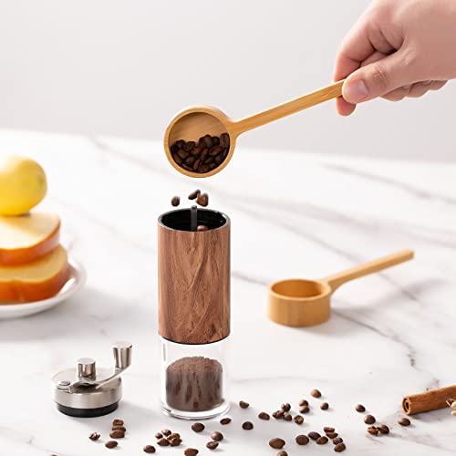 Wooden Coffee Scoop Small Long Handle Measuring Scoop for Jars and Containers (4 Count)