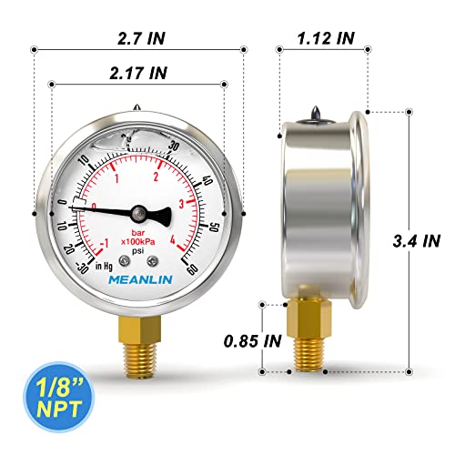30inHG~60Psi Stainless Steel 1