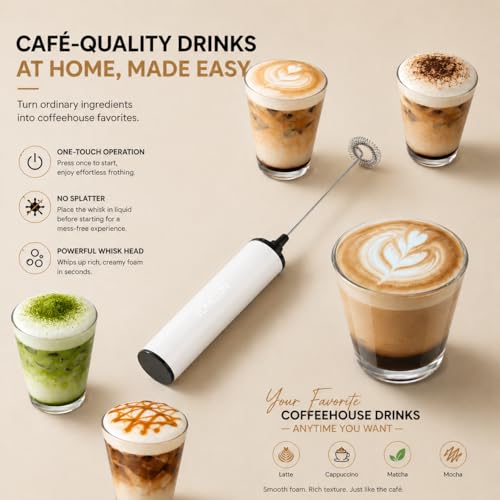 Milk Frother Rechargeable Battery Operated Frother for Coffee