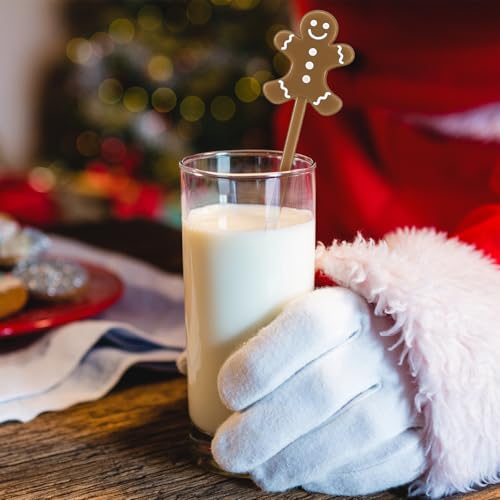 30 Pcs Christmas Drink Stirrers Gingerbread Man Stir Sticks (30 Count)