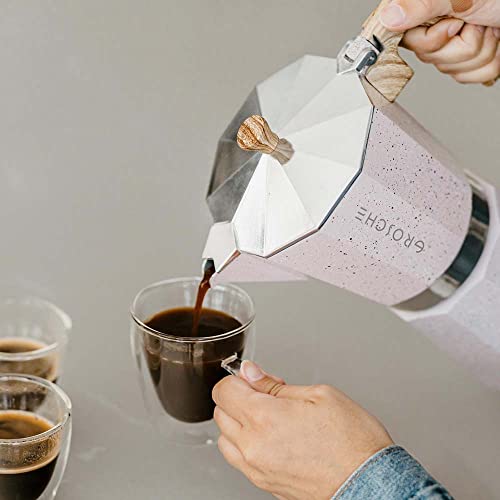 Milano Stovetop Espresso Maker Moka Pot 6 espresso Cup 9.3 oz Pink