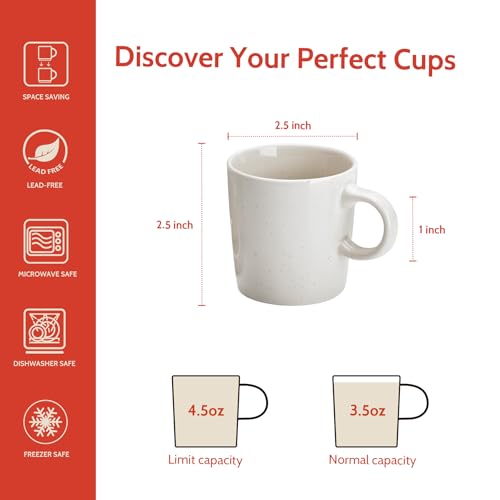 3.5oz Porcelain Espresso Cups Set of 4 (3.5 Count)