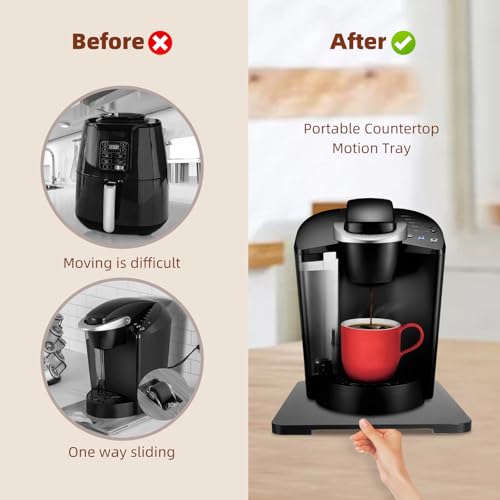 360°Rolling Tray Bamboo Kitchen Appliance Slider for Coffee Maker Pot