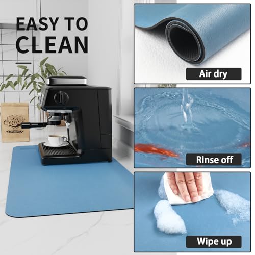 Coffee Mat Absorbent Hide Stain Rubber Backed Dish Drying Mat for Kitchen Counter