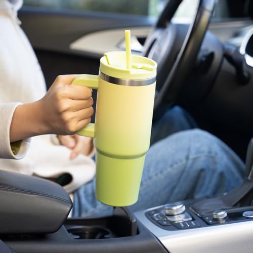40 oz Insulated Tumbler with Handle & Straw