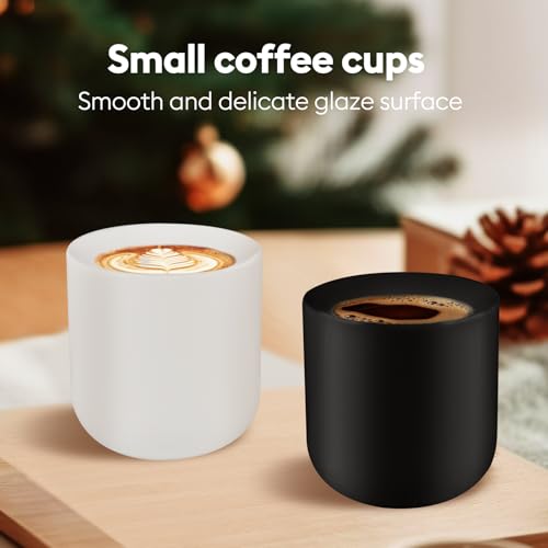 A set of 2 matte black ceramic espresso cups (2 Count)