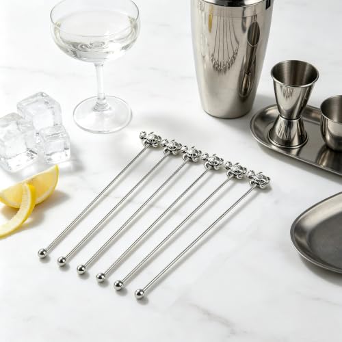 6 Pcs 7.5'' Metal Stir Sticks