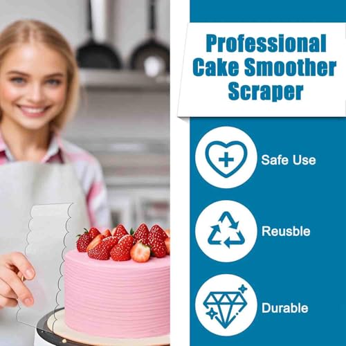 6 Piece Clear Acrylic Cake Decorating Scraper Set