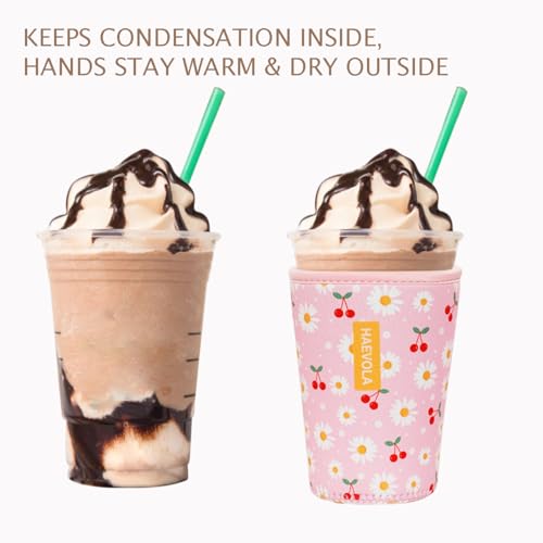 Reusable Insulated Neoprene Iced Coffee Cup Sleeve (3 Count)