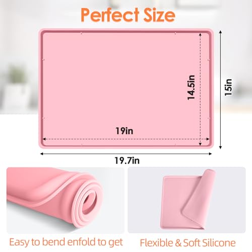 Silicone Coffee Maker Mat with Lip for Countertops