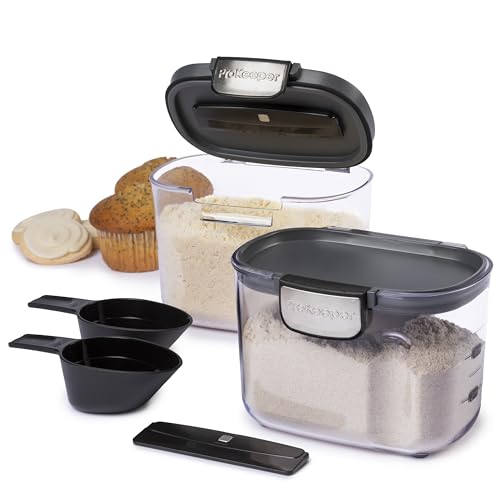 International ProKeeper+ Clear Plastic Airtight Food Baker's Kitchen Storage Organization Container Canister Set with Magnetic Accessories (2 Count)