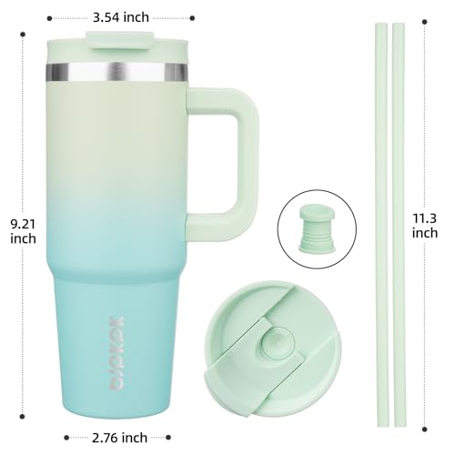 30 oz Insulated Tumbler with Handle & Straw
