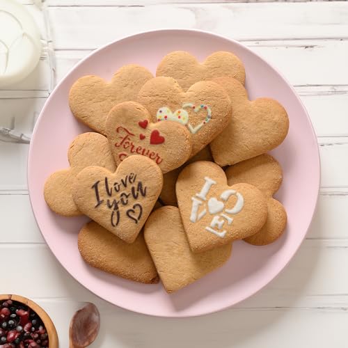 Coffee Stencils and Cookies Decoration 14Pcs 2.8”x2.8” and 4.3”x4.3”