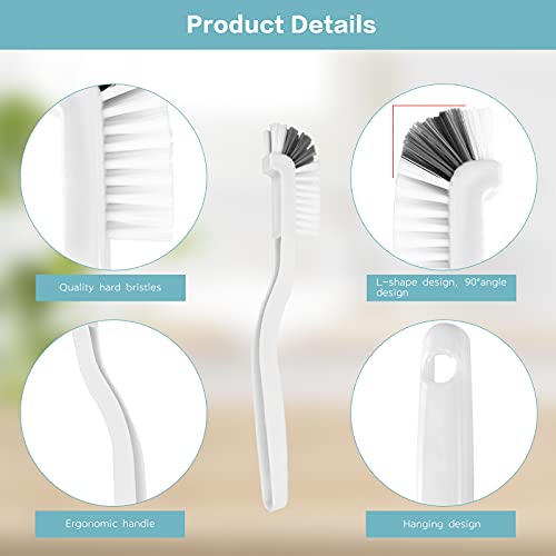 8 Pcs Dish Brush Bottle Bathroom Scrub Brushes Kitchen Cleaning Brush Right Angle Kitchen Brush Sink Household Pot Pan Edge Corners Tile Lines Brush with Stiff Bristles (8 Count)