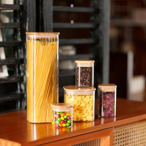 Glass Food Storage Jars Square 51oz (3 Count)