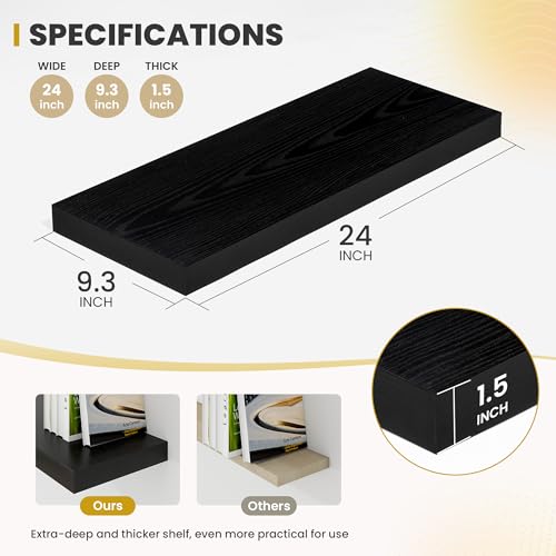 24 Inch Floating Shelves (2 Count)