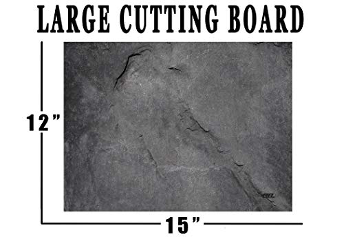 Dark Gray Stone Textured Marble Art Kitchen Glass Cutting Board Modern Decorative Gift Abstract Wavy Contrast Design