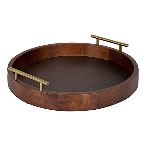 Lipton Mid Century Modern Round Wooden Tray
