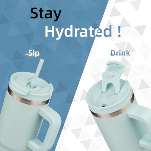 40 oz Insulated Tumbler Water Bottle with Handle