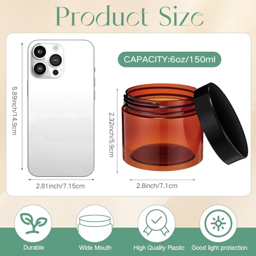 4 Pcs Plastic Jars Wide Mouth with Lids (4 Count)