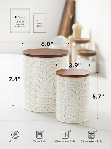 Ceramic Coffee Canister Set with Airtight Lids (2 Count)