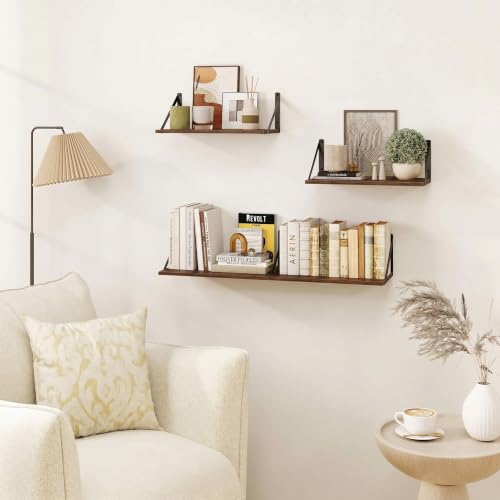 Black Deep Floating Shelves for Wall