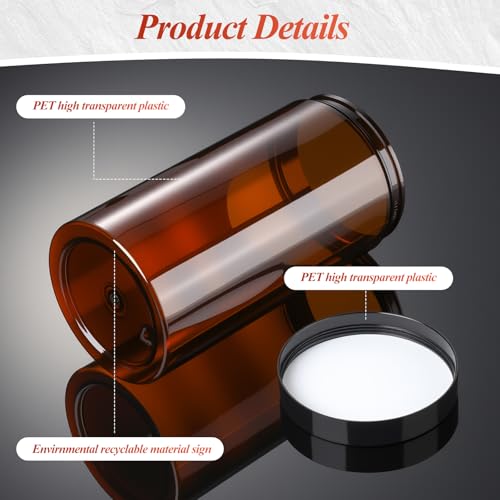 4 Pcs Plastic Jars Wide Mouth with Lids (4 Count)