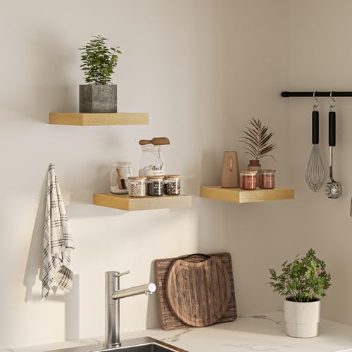 Square Floating Shelves for Wall (3 Count)