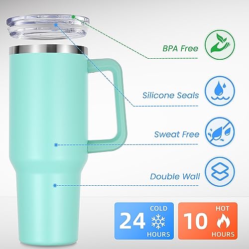 40 oz Tumbler with Handle and Straw